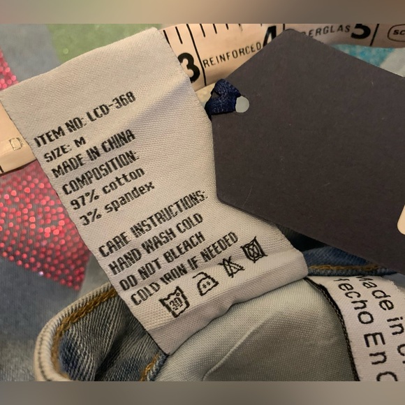 NWT Colorful star rhinestone high waist jeans size M ( 5-7 ) - Picture 12 of 15